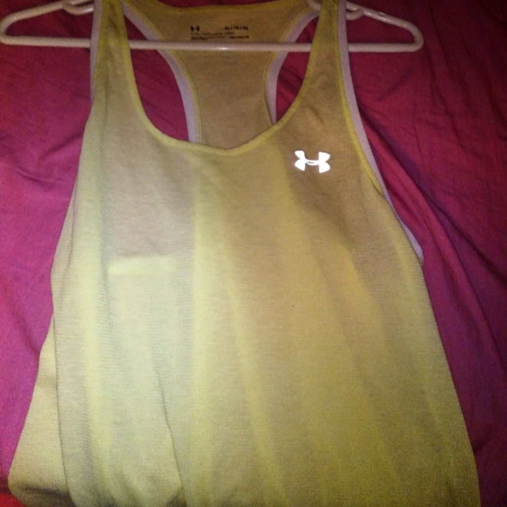 Yellow under armour tink top. Size - L (in little girls.)